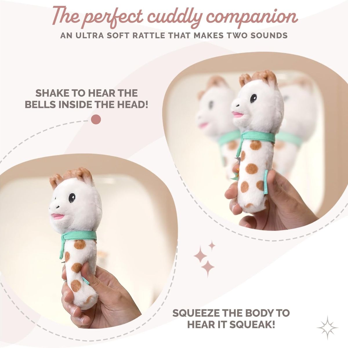 Kit Mordedor e Chocalho Girafa Sophie Sophiesticated - Interactive Sensory Rattle